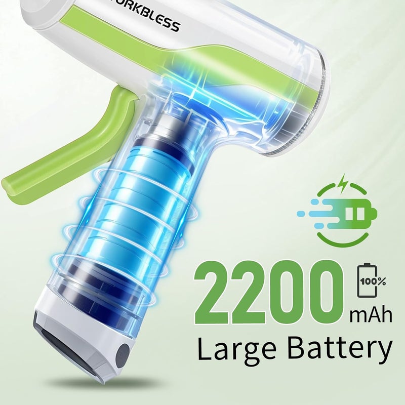 WorkBless 30PCS 0.28'' Hot Glue Gun and Sticks Set, Cordless Hot Glue Gun with 2Ah Rechargeable Battery, Smart Power-Off, Hot Glue Gun with Case,10PCS Wood Craft Sticks for Arts &Crafts, DIY - Image 2